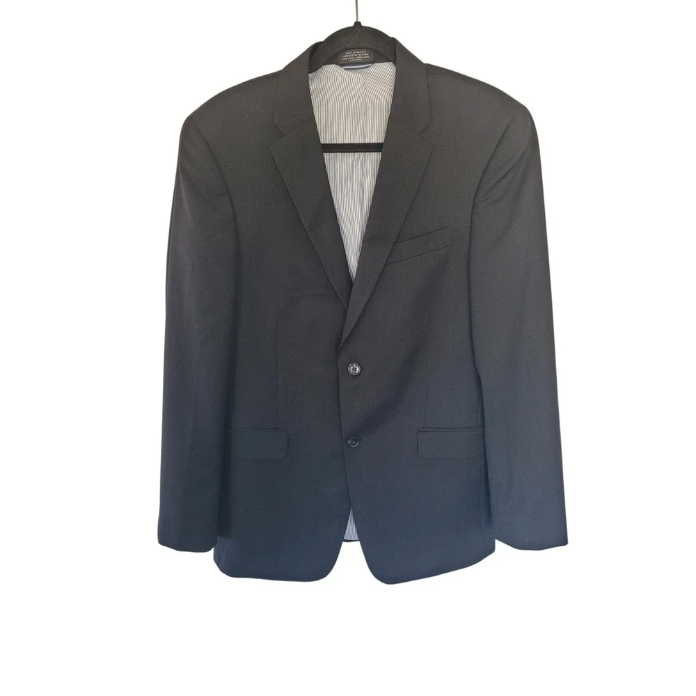 Tommy‎ Hilfiger Mens 100% Soft Wool Suit Jacket Blazer Black RN 47338 38R #11